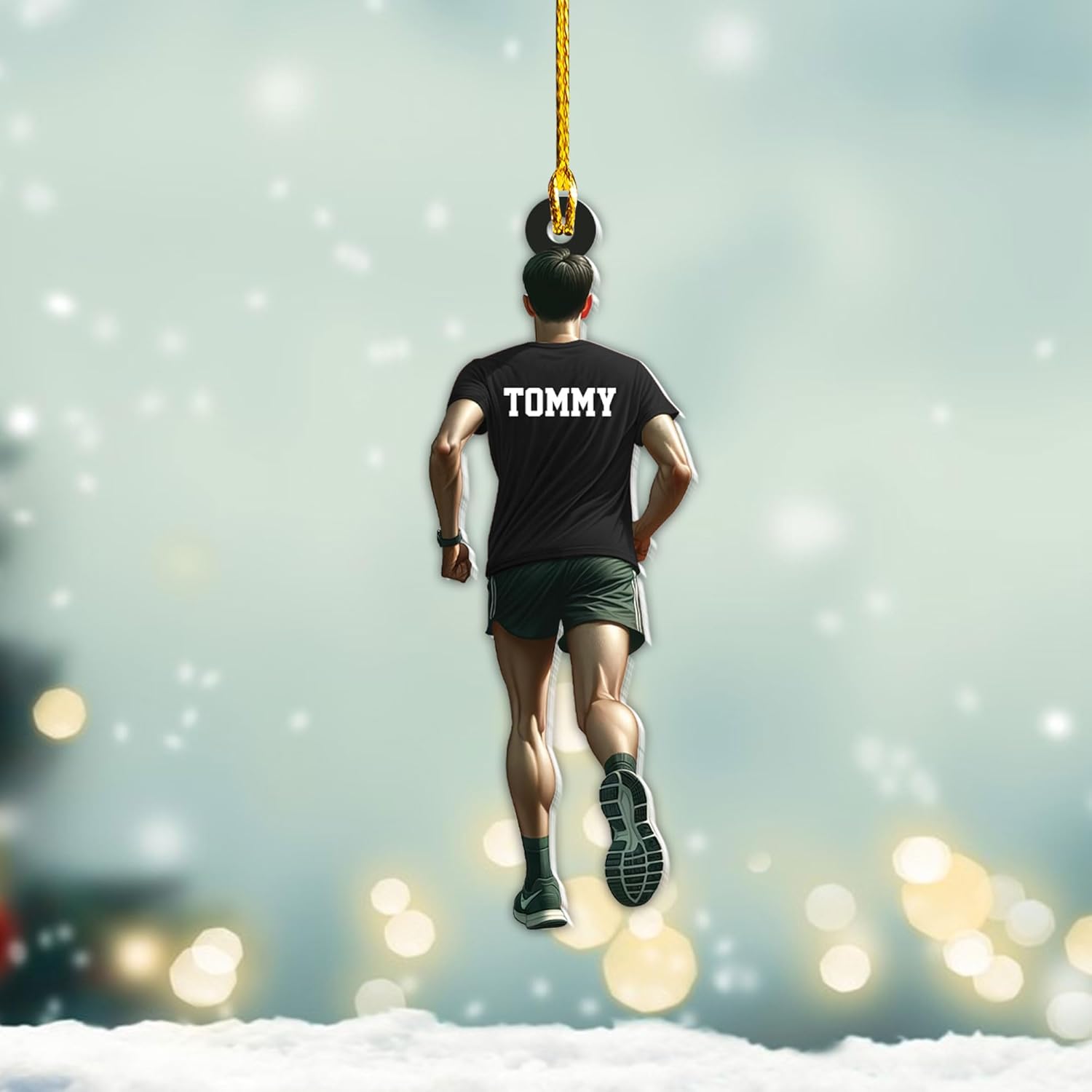 AOVL Personalized Running Christmas Ornament Gift for Runner Running Man Women Runner Gifts Girl Runner Gift Marathon Christmas Runner Ornament Runner Gift Xmas Ornament (Running 7)