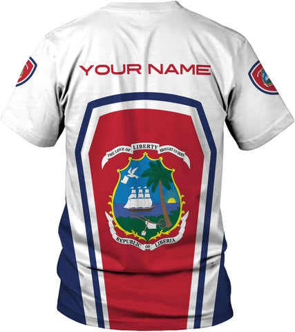 Royal Fight Personalized Liberia Shirts Liberian Pride Flag Shirt Liberia Flag Shirts Liberia Flag Gift T-Shirt for Men Women