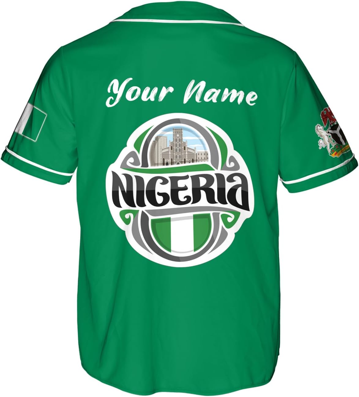 AOVL Personalized Nigeria Baseball Jersey Nigerian Flag Jersey Shirts Nigeria Flag Nigerian Pride Gift T-Shirt Nigerian Pride