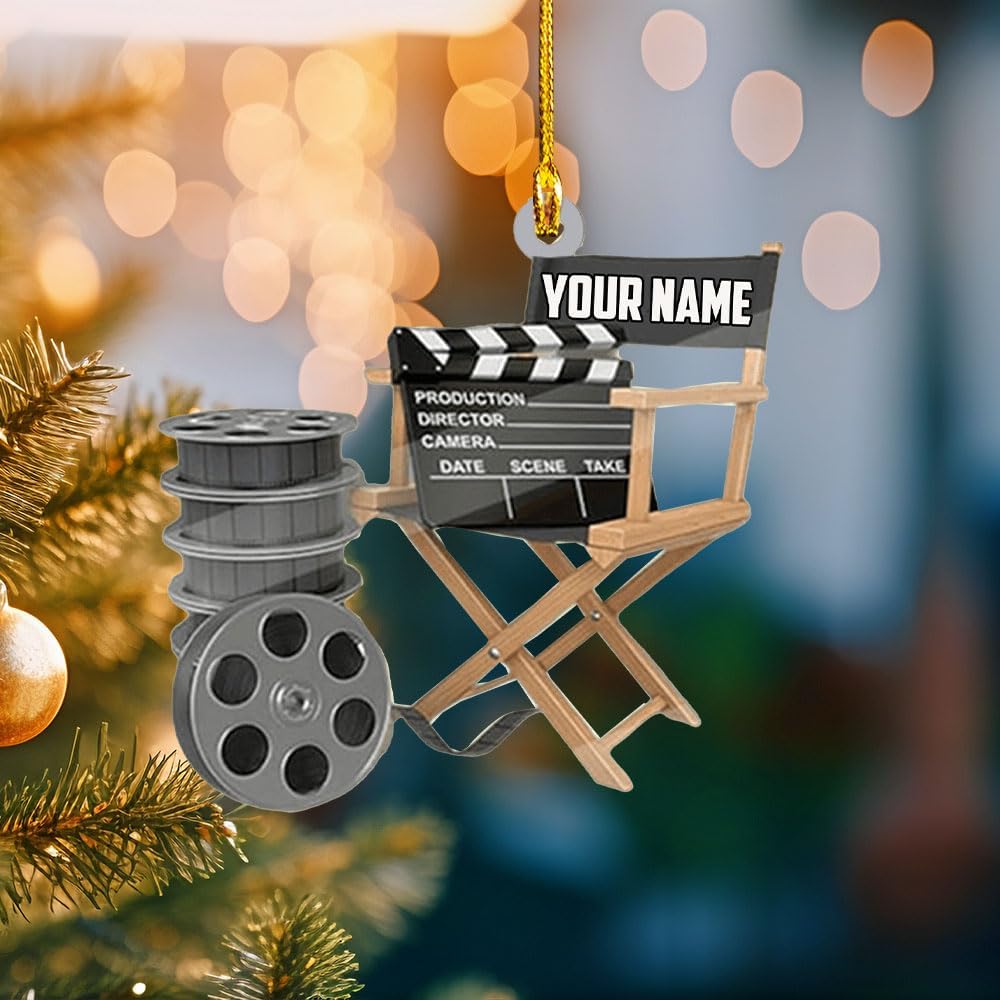 Podagree Personalized Film Clapboard Ornament Movie Clapper Christmas Ornaments Film Clapboard Ornament Film Clapper Ornament Director Clapboard Christmas Ornament Movie Clapperboard Theater (FL8)