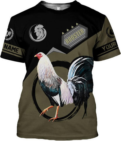 Mostefy Personalized Name Rooster Shirt 3D, Rooster Shirts for Men, Chicken Tshirts Shirts for Women, Funny Chicken Shirts
