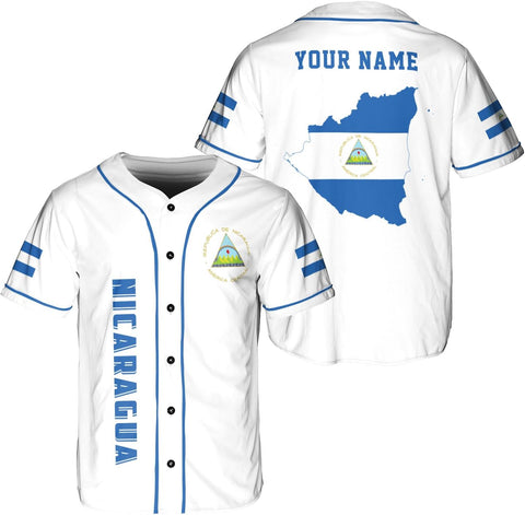 Podagree Personalized Nicaragua Baseball Jersey Shirt Name Nicaraguan Baseball Jersey for Men & Women Nicaraguan Camisas
