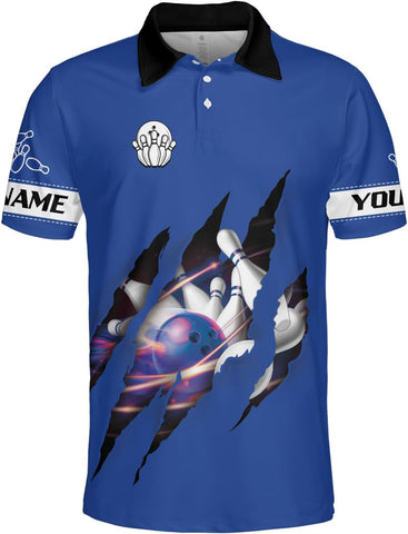 Custom Bowling Polo Shirt Personalized 3D Team Name Bowling Shirts for Men Women Jersey Unisex Bowler Short Sleeve Gift Tee