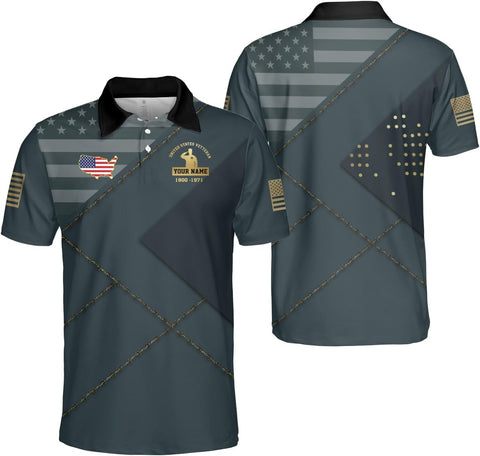 LigtHuy Personalized Name Us Army Polo Shirts for Men, Us Army Shirt, Veteran Shirts, Veteran Shirts for Men S-5XL