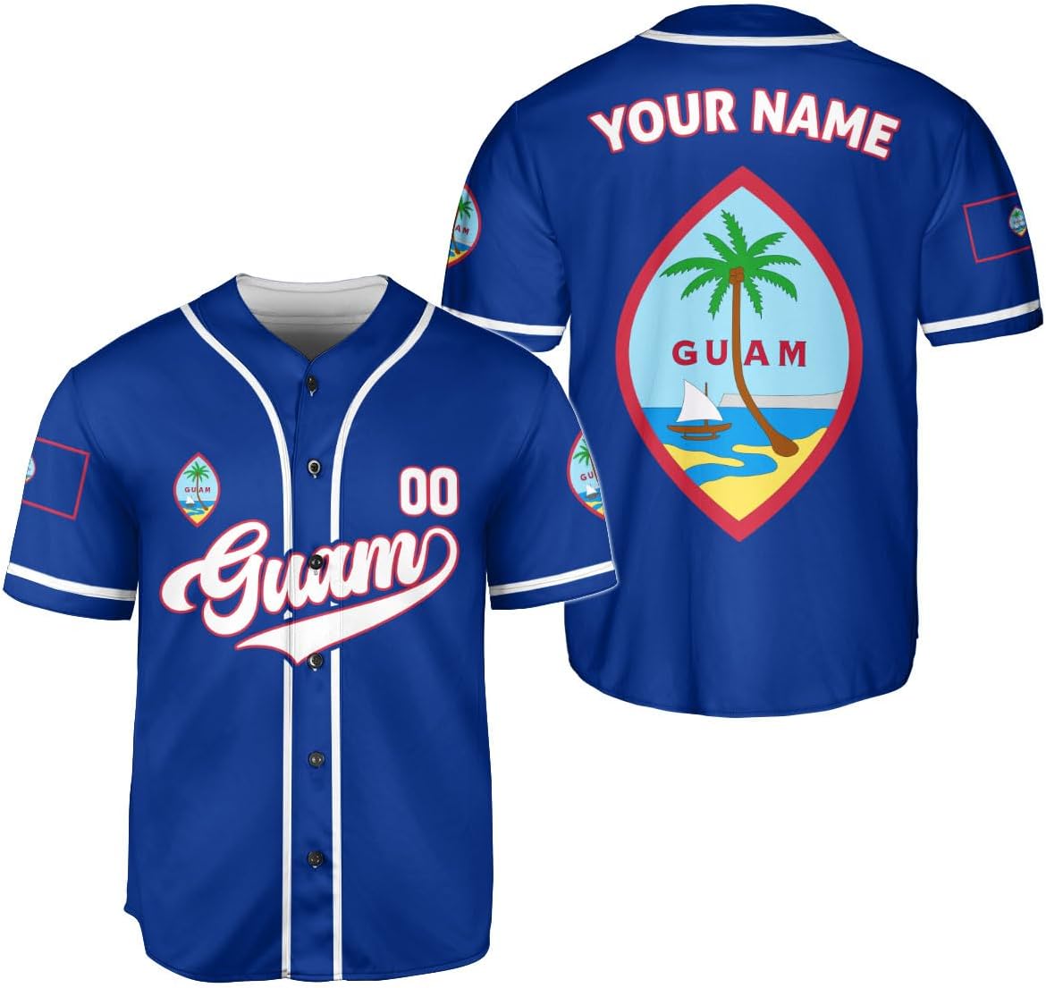 Parvii Personalized Guam Baseball Jersey Shirt, Guam Jersey, Guahan Flag Jersey, Guam Islander Pride Jersey for Men & Women
