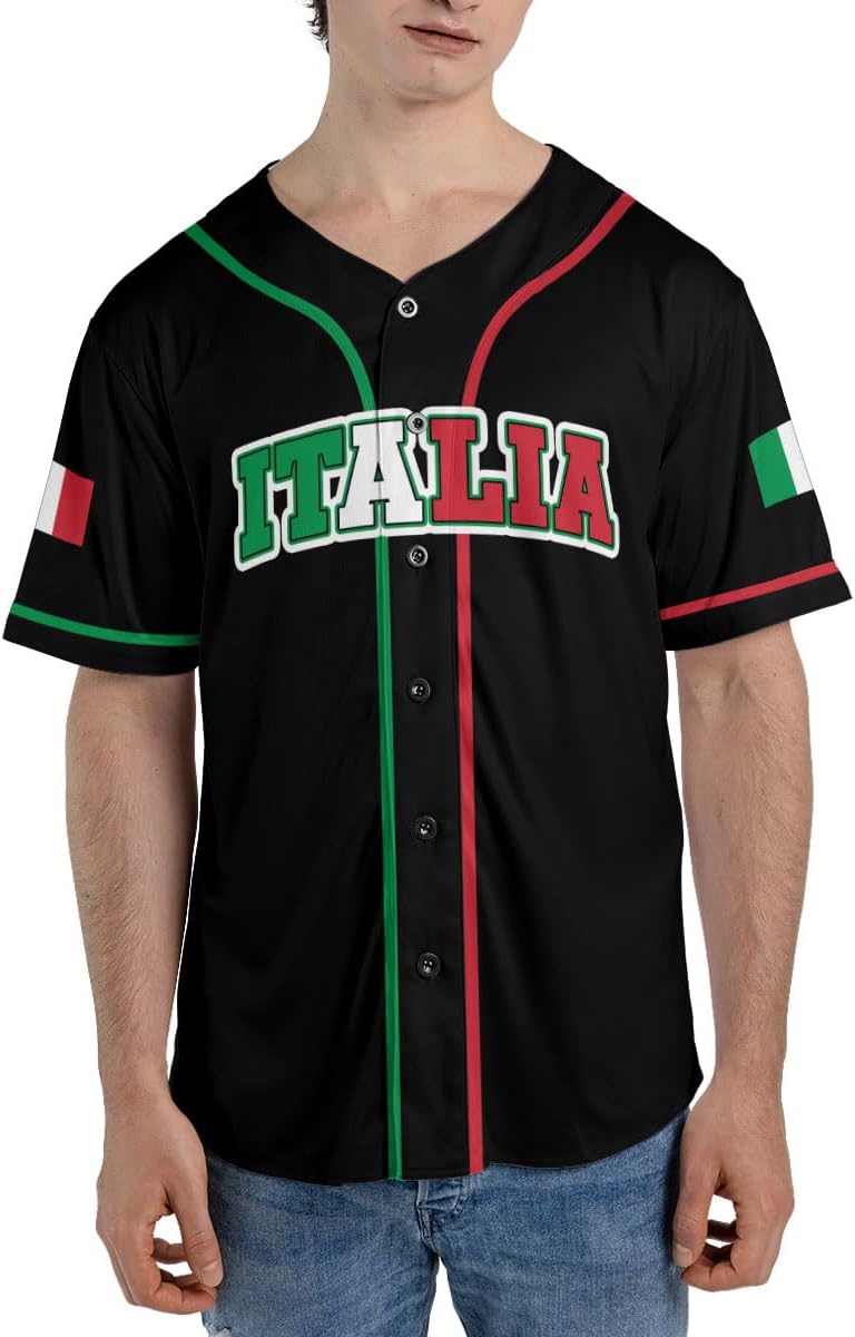 Custom Italia Baseball Jersey Sport Shirt Italian Jersey Italia Pride Flag Jersey Italia Baseball Jersey Style Vintage Shirt
