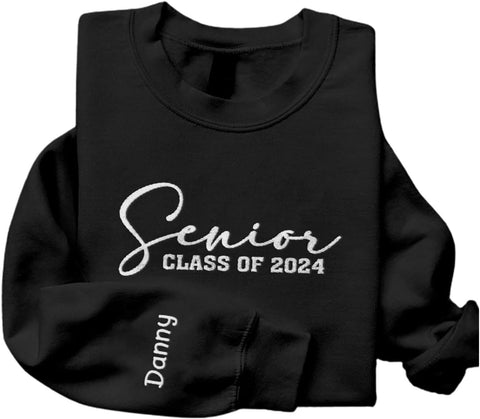 AOVL Personalized 2024 Embroidered Sweatshirt - Graduation Class Of 2024 Senior Class Embroidered Sweatshirt
