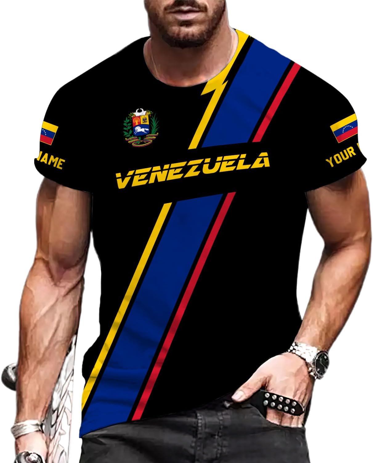 Royal Fight Personalized Coat of Arms Shirt with Venezuela Flag - Pride Shirts for Men & Women