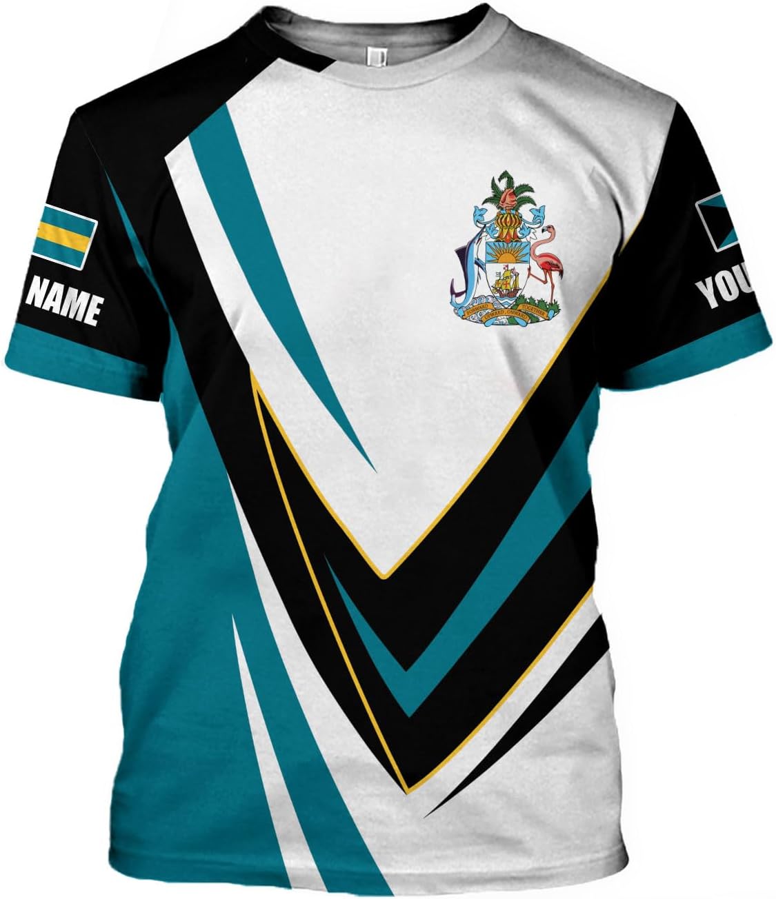 Personalized Bahamas Shirt 3D Custom Bahamas Flag Shirt for Men and Women Bahamas Pride Shirt