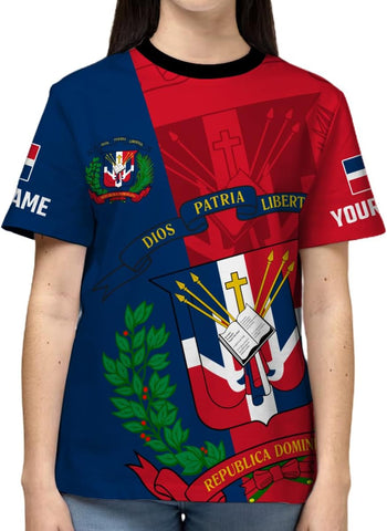 Custom Dominican Republic 3D Shirts for Men Dominicana Flag Shirts Dominican Flag Tshirt Dominican Independence Day