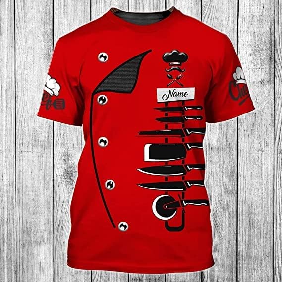 Personalized Chef Shirt Master Chef 3D Shirts Chef Gifts Custom Name Chefs Shirt for Men and Women, Tshirt Chef Utility Shirt