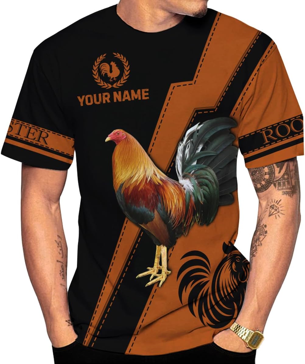 Mostprints Personalized Name Rooster Hoodie 3D, Gallos De Pelea, Chicken Sweatshirt, Chicken Hoodie for Men and Women S-5XL
