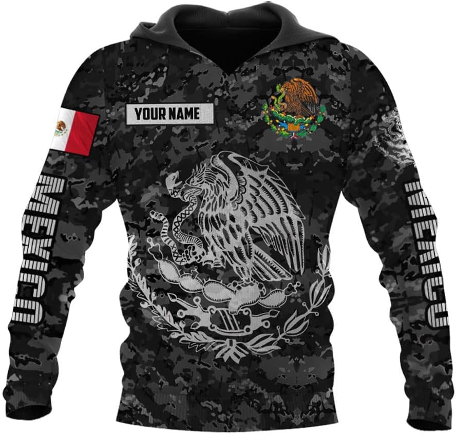 Personalized Name Mexican Hoodie 3D, Customized Mexican Hoodies for Men, Unisex Mexico Hoodie 3D, Mexico Hoodies for Men, Mexico Flag Gift for Women, T Shirt, Zip Up Hoodie, Sweatshirt HD26