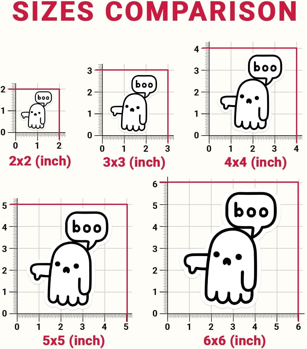 3 Pcs Ghost of Disapproval Sticker, Ghost Boo Stickers - Vinyl Sticker 3 Inches for Water Bottles Laptop Phone Car Window Helmet