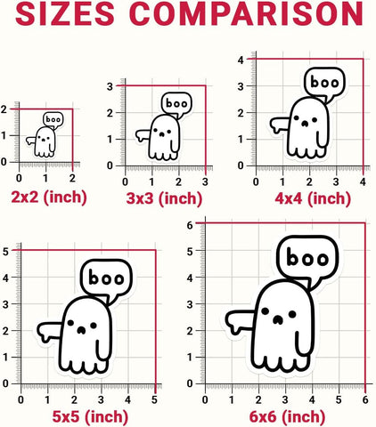 3 Pcs Ghost of Disapproval Sticker, Ghost Boo Stickers - Vinyl Sticker 3 Inches for Water Bottles Laptop Phone Car Window Helmet