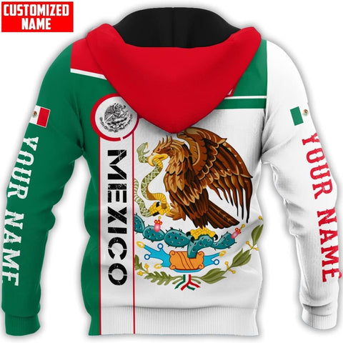 Personalized Name Mexican Hoodie 3D, Customized Mexican Hoodies for Men, Unisex Mexico Hoodie, Mexico Hoodies for Men, Women