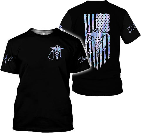 MoonArt Personalized Name Nurse Shirt Nurse Gifts Nurse Graduation Gift Funny Nurse T-Shirt Gift Nursing Emergency Shirts