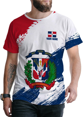 Custom Dominican Republic 3D Shirts for Men Dominicana Flag Shirts Dominican Flag Tshirt Dominican Independence Day