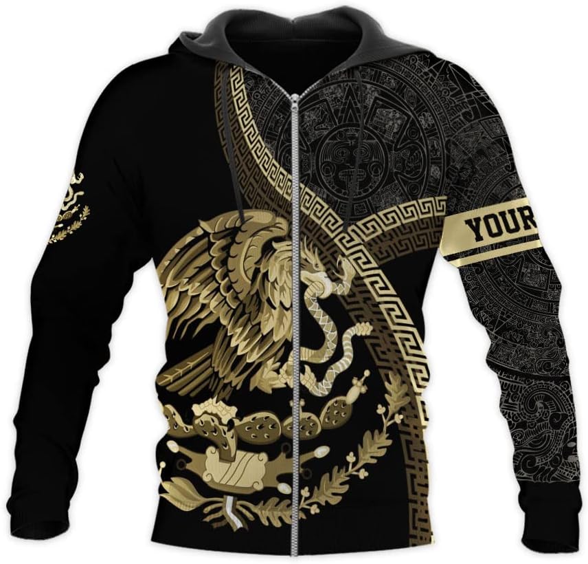 Mostprints Personalized Name Mexican Hoodie 3D, Mexican Hoodies for Men, Unisex Mexico Hoodie, Mexico Hoodies for Men