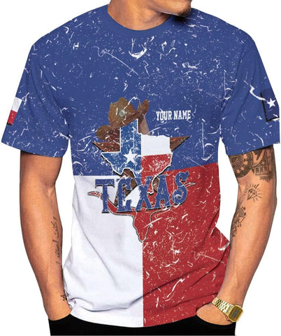 Mostprints Personalized Name Texas Flag and Map Dont Mess with Texas Shirts 3D Unisex Shirt for Men Women Adult Size S-5XL