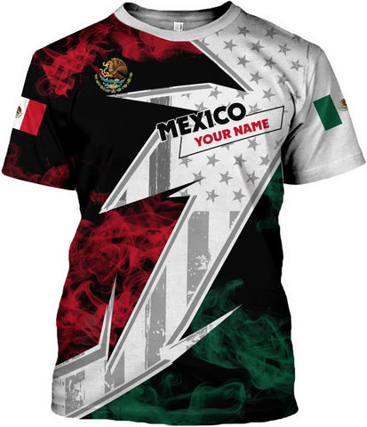 Paniprints Personalized Name Mexican Shirts for Men, Customized Mexico Shirts for Men, Mexico Shirts for Women Mexico Flag