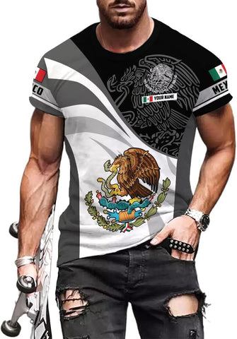 Mostprints Personalized Name Mexican Shirts for Men, Customized Mexico Shirts for Men, Mexico Shirts for Women Mexico Shirt