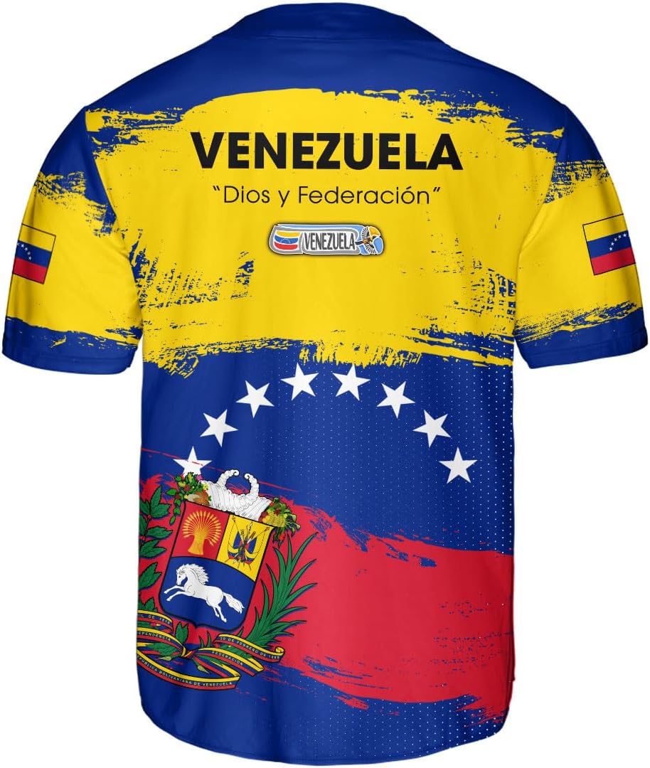 Custom Venezuela Jerseys for Men Venezuela Flag T-Shirt Venezuela Coat of Arms Shirt Venezuelan Pride Venezuela Flag Jerseys