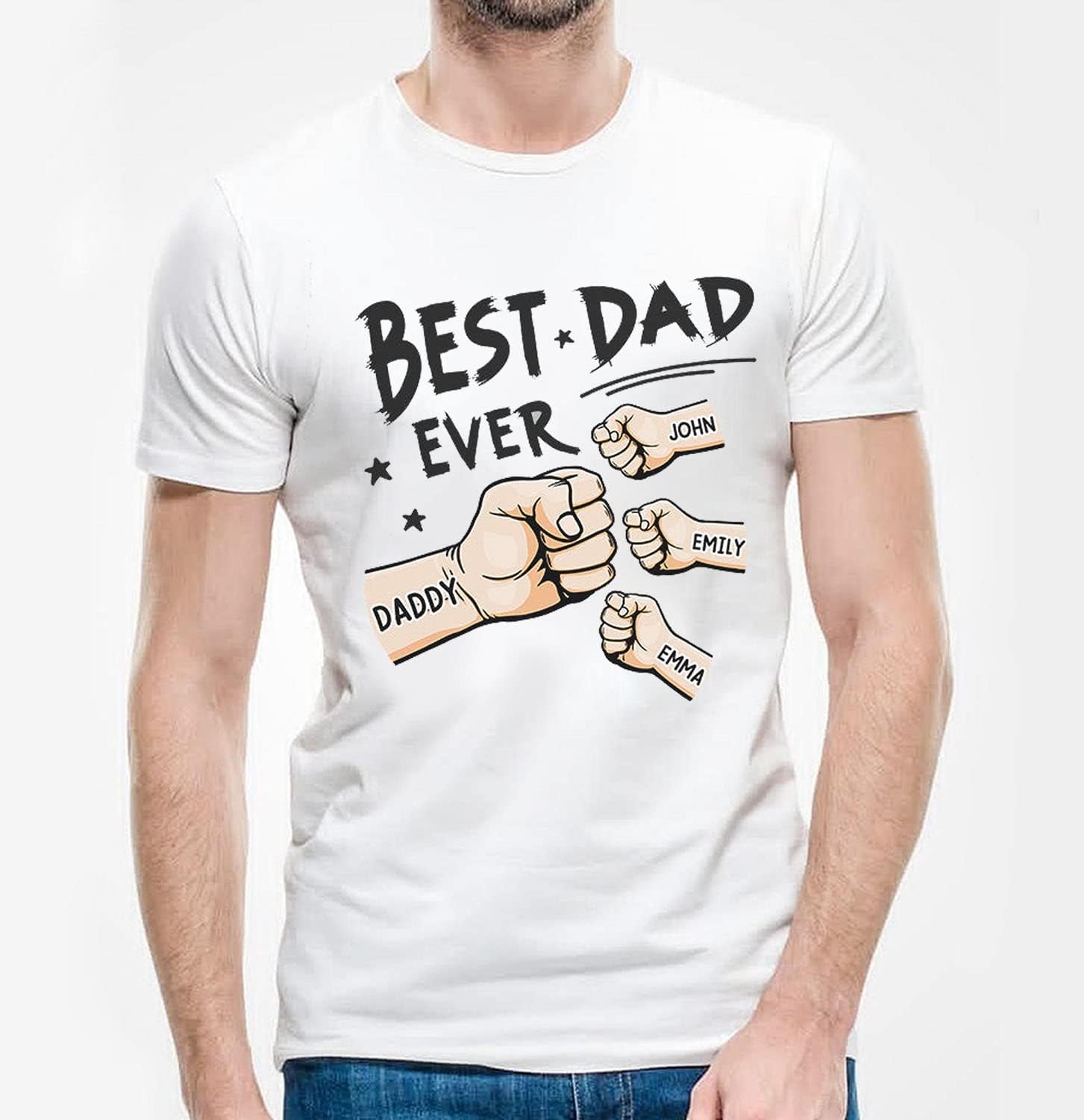Personalized Dad Shirt, Custom Daddy Shirts for Men, Kids Hold Grandpa Hand Shirt Grandpa Shirt, Gifts for Father Day