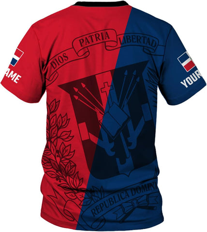 Custom Dominican Republic 3D Shirts for Men Dominicana Flag Shirts Dominican Flag Tshirt Dominican Independence Day
