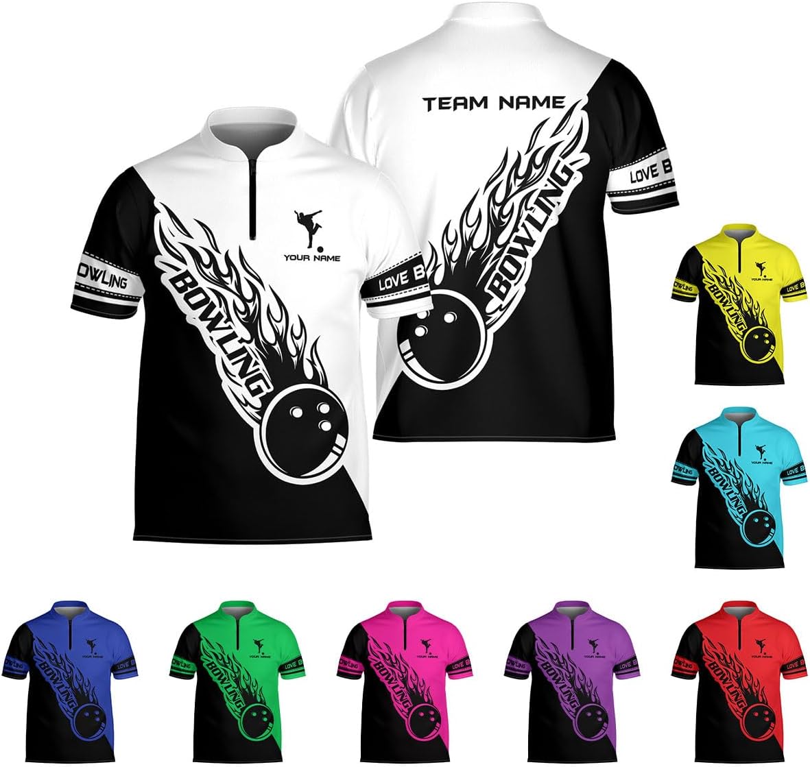 Ligthuy Personalized Bowling Jersey 3D, Bowling Shirts for Team, Bowling Shirt Unisex for Men Women, Bowling Shirts for Men