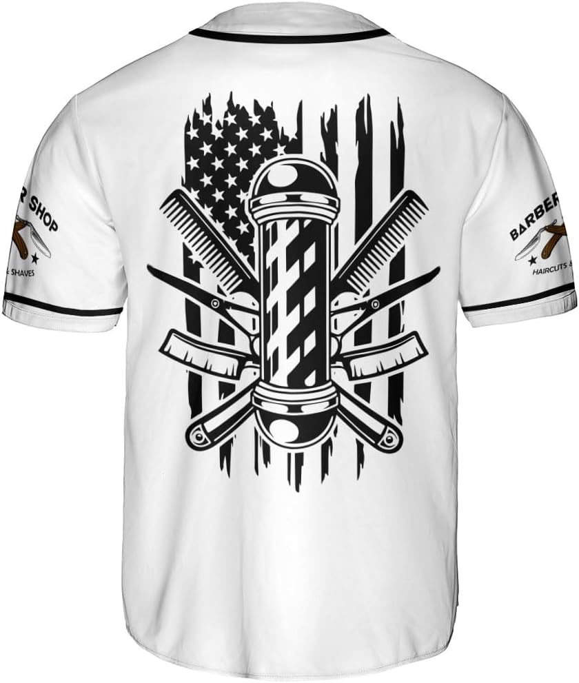 AOVL Personalized Barber Baseball Jersey Barber Shop Shirt Barber Gift Men Barber Professional Baseball Jerseys Hair Stylist