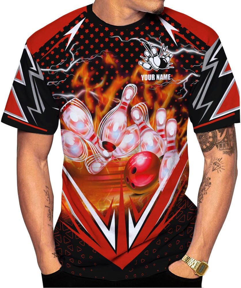 Mostprints Personalized Name Bowling Shirts for Men and Women 3D, Bowling Shirts for Team Bowling, Bowling Shirts Gift
