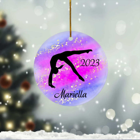 Parvii Personalized Gymnastics Ornaments for Christmas Tree, Gymnastics Christmas Ornament, Gymnastics Ornament for Baby Girl, Gymnastics Christmas Ornament Tree Hanging Ornament (G1)