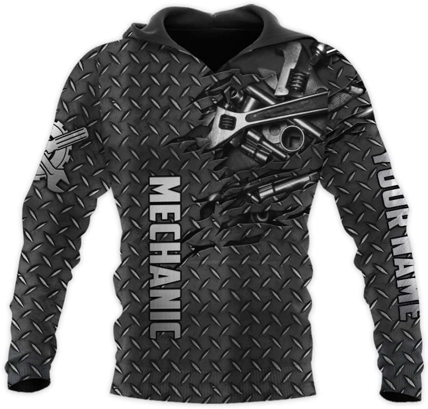 Mostefy Personalized Name Mechanic Shirt 3D, Custom Name Mechanic Shirts, Tool Box Mechanic for Men and Women Full Size S-5XL TS08