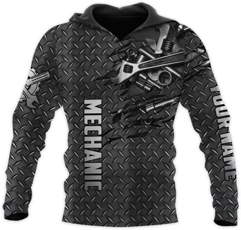 Mostefy Personalized Name Mechanic Shirt 3D, Custom Name Mechanic Shirts, Tool Box Mechanic for Men and Women Full Size S-5XL TS08