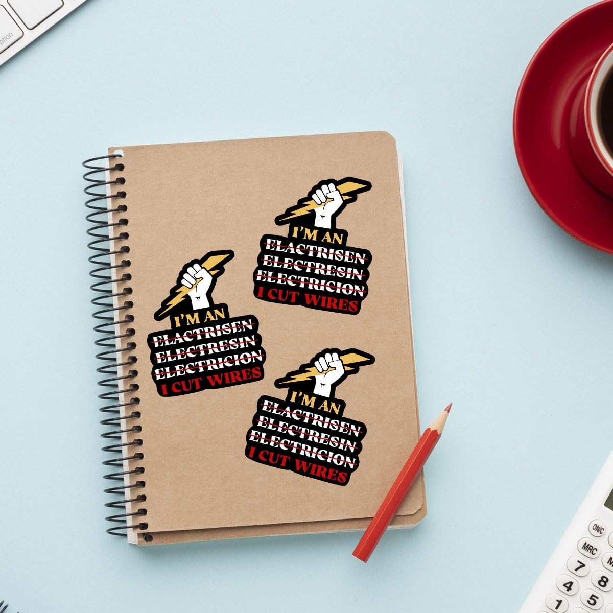 3 Pcs I'm an Electrician I Cut Wires Sticker, Im an Electrician I Cut Wires Stickers Lineman Welder Builder Super Electric Sticker Hard Hat Stickers for Laptop Bottle Phone Car Helmet 3"