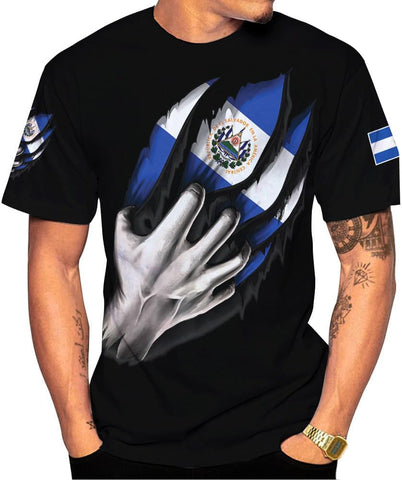 Ligthuy Personalized Name El Salvador Shirt 3D, El Salvador Flag Shirt for Men Women, Unisex T-Shirts S-5XL