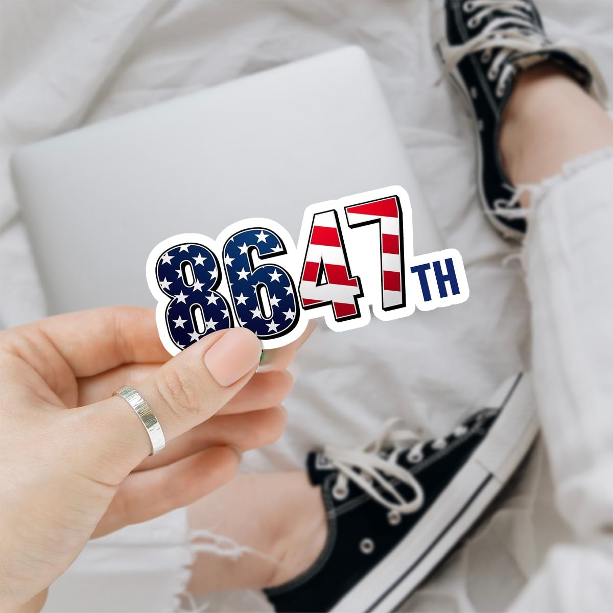 3 Pcs 8647 Sticker, Not My President Bumper Sticker, Political Democrat Sticker, Anti Felon 47th President, Anti Trump - Vinyl Sticker 3 Inches for Water Bottles Laptop Phone Car Helmet Hard Hat