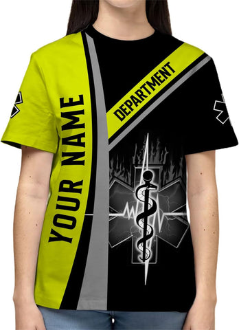 Custom EMS EMT Shirts Men Women, Personalized Paramedic Uniform Emergency Medical Technician Apparel, EMS Week Gifts