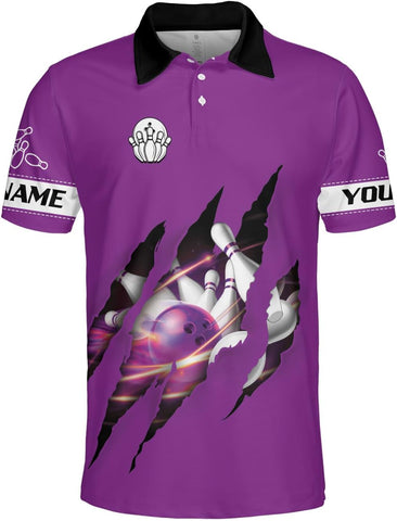 Custom Bowling Polo Shirt Personalized 3D Team Name Bowling Shirts for Men Women Jersey Unisex Bowler Short Sleeve Gift Tee
