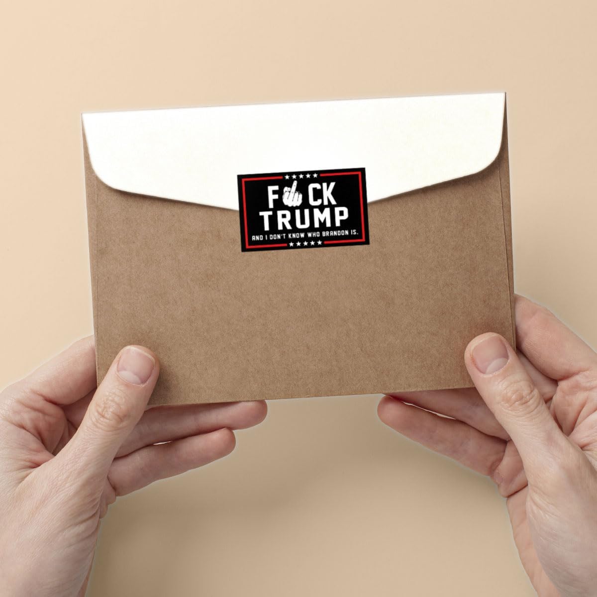 (3 Pcs) Fuck Trump Sticker, Anti MAGA Bumper Anti Trump Sticker, I Don't Know Who Brandon is - Vinyl Stickers for Laptop Water Bottle Phone Car Window Helmet 3 Inches
