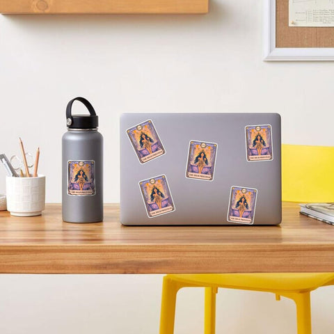 3 Pcs The High Priestess Tarot Card Sticker, Tarot Stickers, Witchy Stickers for Kindle, Bookish Stickers for Kindle - Vinyl Decal 3 Inches for Water Bottles Laptop Phone Car Hard Hat Helmet Coworker