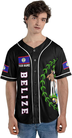 Personalized Belize Baseball Jersey Shirt, Belizean Flag Jersey, Belizean Pride Jersey for Men and Women