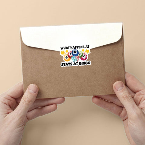 3Pcs What Happens at Bingo Stays at Bingo Sticker Funny Bingo Games Bingo Player Bingo Lover Gift Stickers What Happens at Bingo Stays at Bingo Decal for Laptop Bottle Phone Car Hard Hat 3"x3"
