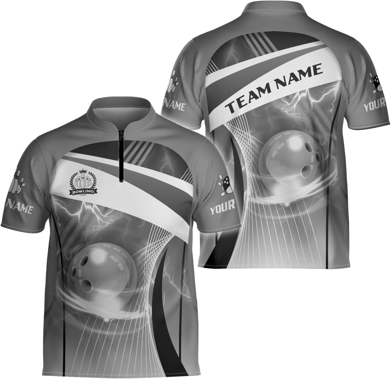 Ligthuy Personalized Bowling Jersey 3D, Bowling Shirts for Team, Bowling Shirt Unisex for Men Women, Bowling Shirts for Men 2