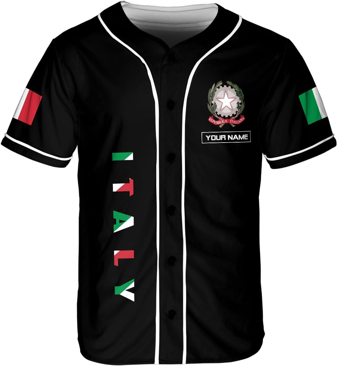 Leeprints Personalized Italia Jersey, Italian Soccer Shirt Baseball Italia Pride Flag Jersey Men Women Flag Italy Shirts