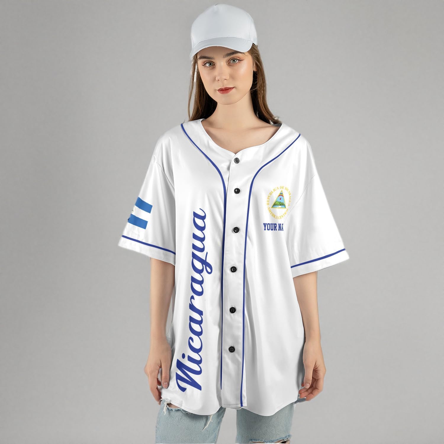 Personalized Nicaragua Baseball Jersey, Custom Nicaragua Baseball Jersey for Men & Women, Nicaraguan Camisas Shirt
