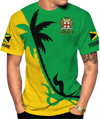 MoonArt Personalized Jamaica Shirt Custom Jamaica Flag Lion Hoodie for Men and Women, Jamaican Pride T-Shirt, Jamaicana