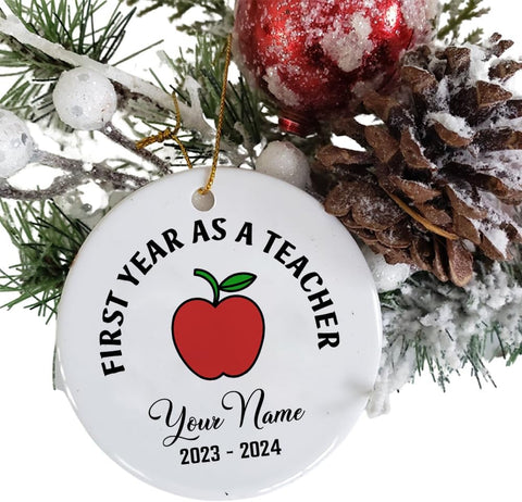 MAPrints Teacher Ceramic Ornaments Christmas 2024, Teacher Appreciation Gifts for Women, Teacher Ceramic Ornaments, Thank You Appreciation Ornaments, Keepsake Gifts for Teacher (TC 6)