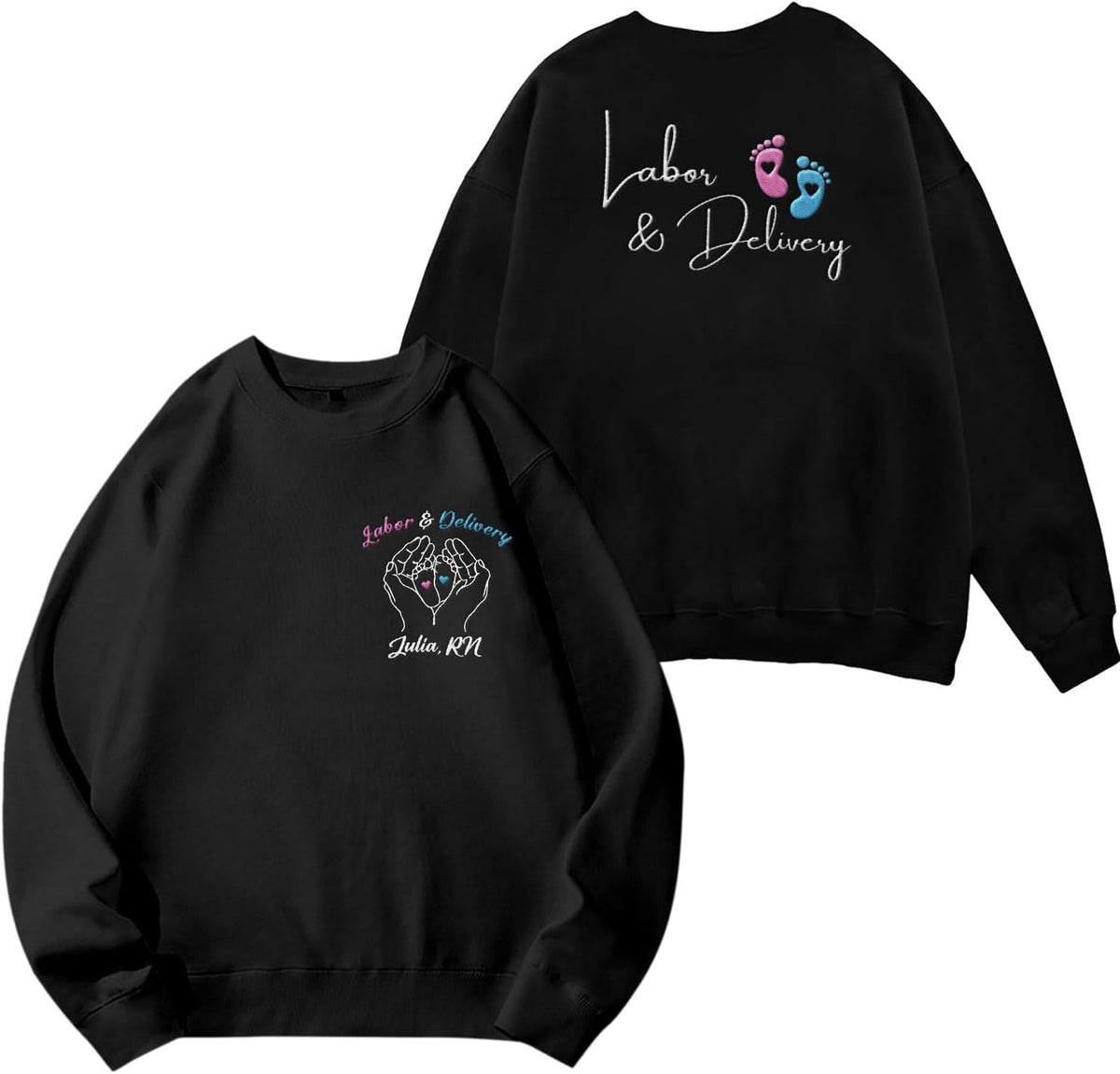 Leeprints L&D Sweatshirt, Personalized LD Shirt, Nurse Appreciation Gift